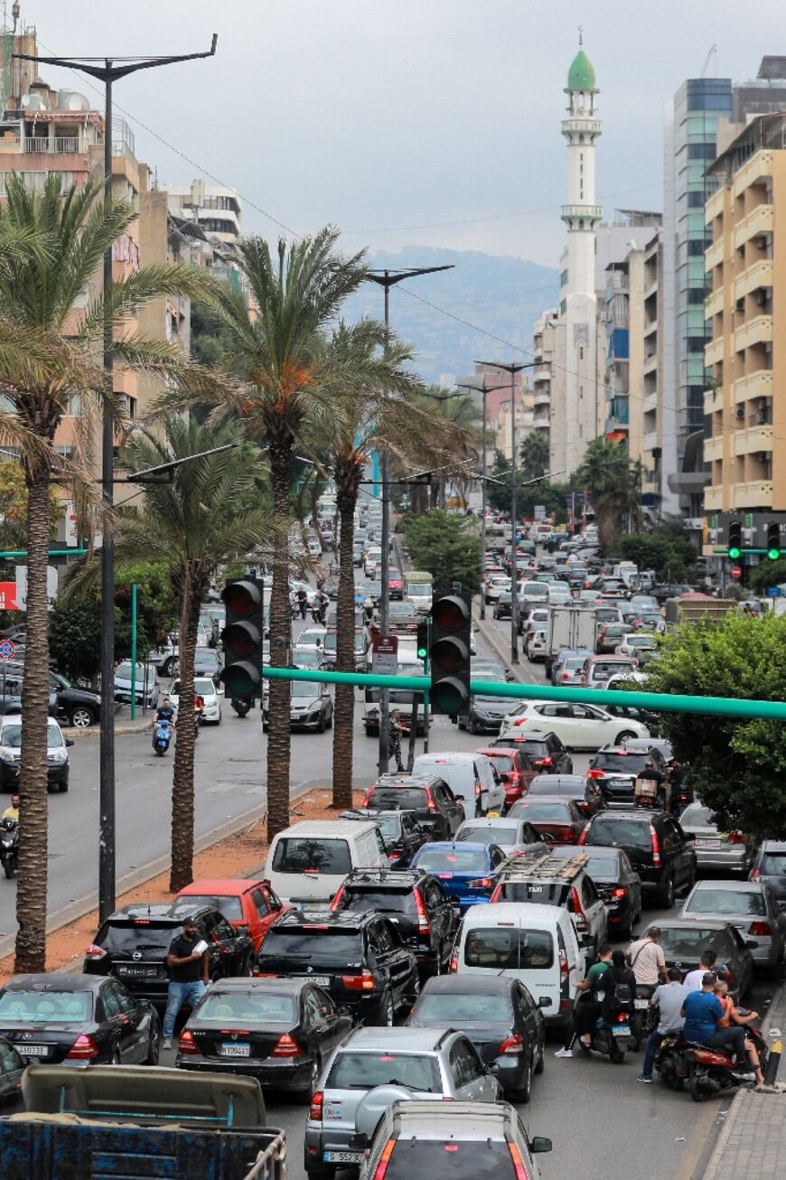 Traffic has worsened in the Lebanese capital as families flee Israeli strikes in southern suburbs and other parts of the country