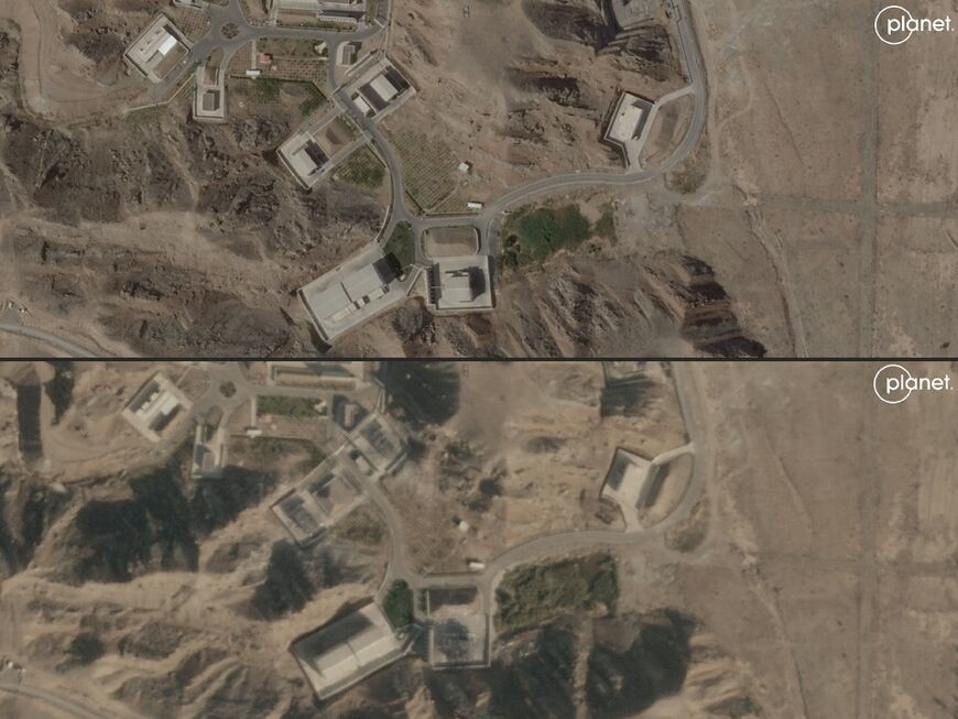 Satellite pictures provided by Planet Labs of the Parchin facility showed the apparent effects of the strike in an October 27 image contrasted with the undamaged facility on September 9