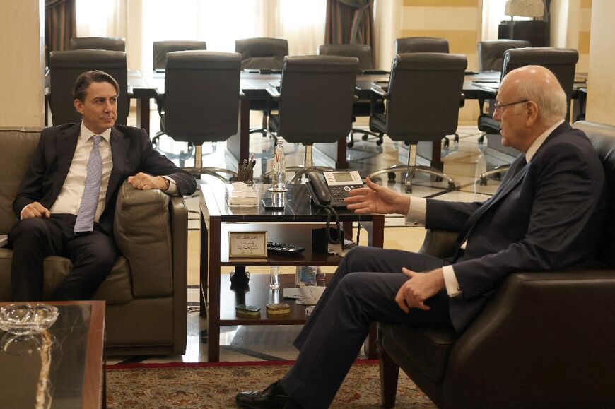 US envoy Amos Hochstein and Lebanese Prime Minister Najib Mikati held talks in October to try to secure a truce