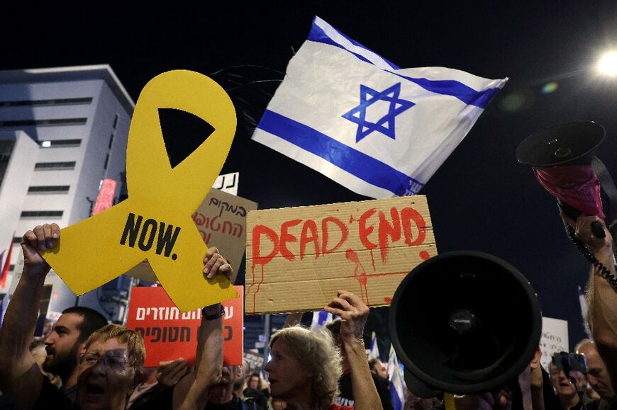 Israelis rally in Tel Aviv for hostage release, 400 days after the Hamas attack that triggered the Gaza war