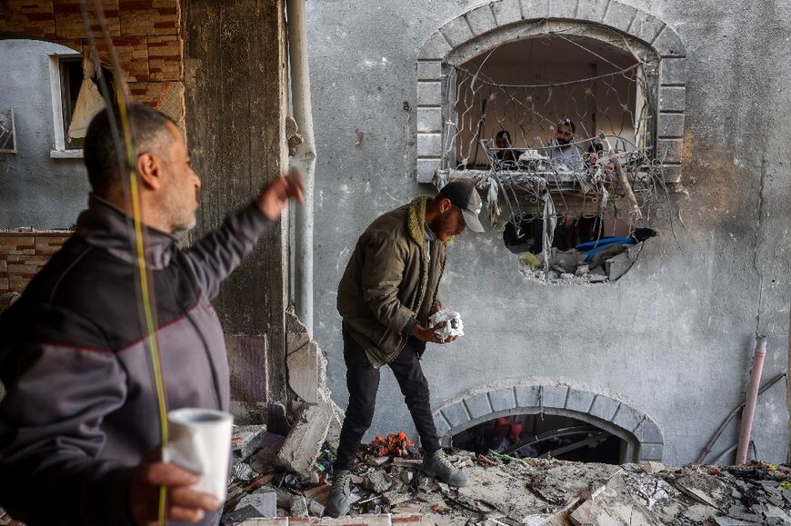 The site of an Israeli strike on central Gaza's Nuseirat refugee camp