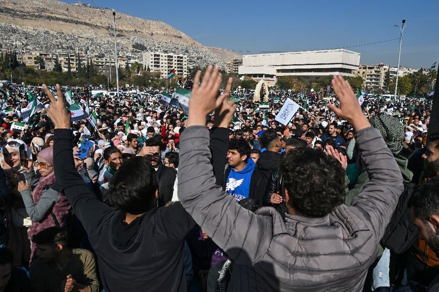 Syrian students rallied on Sunday as classes resumed after the fall of president Bashar al-Assad