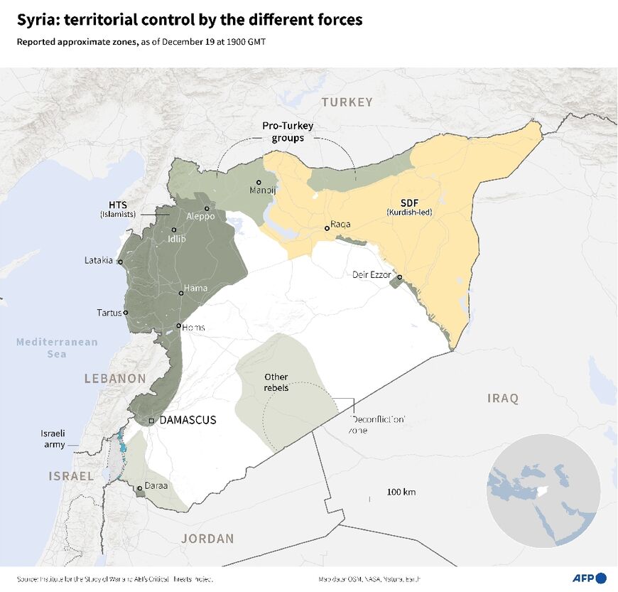 Syria: territorial control by the different forces