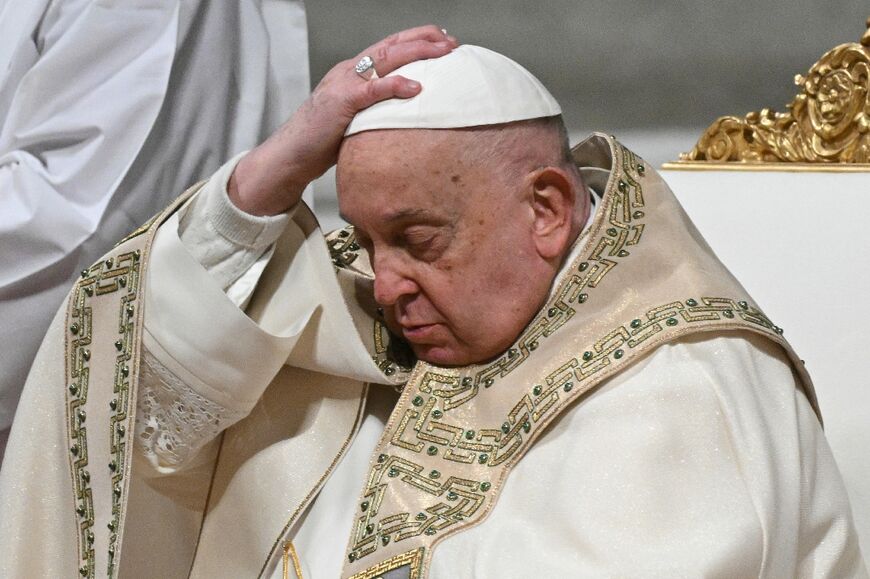 During his Christmas Eve mass at St Peter's Basilica, Pope Francis urged the faithful to recall the war weary