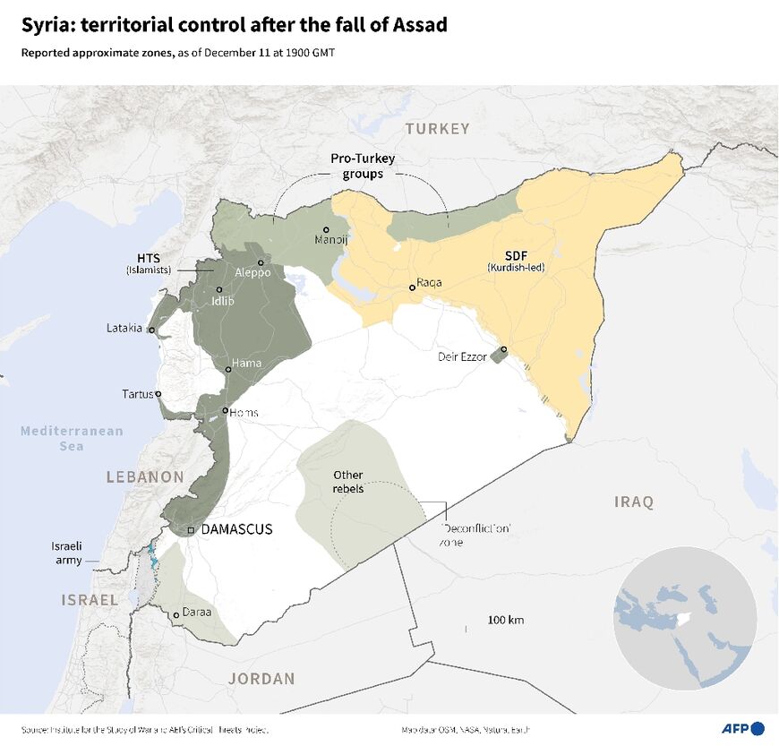 Syria: territorial control after the fall of Assad