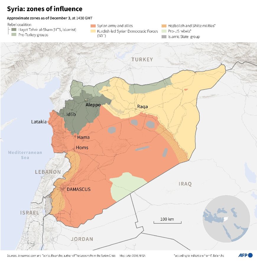 Syria: zones of influence