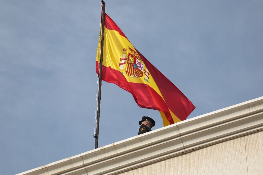 Spain's national flag flies again above Madrid's embassy in Damascus, which reopened after more than 12 years