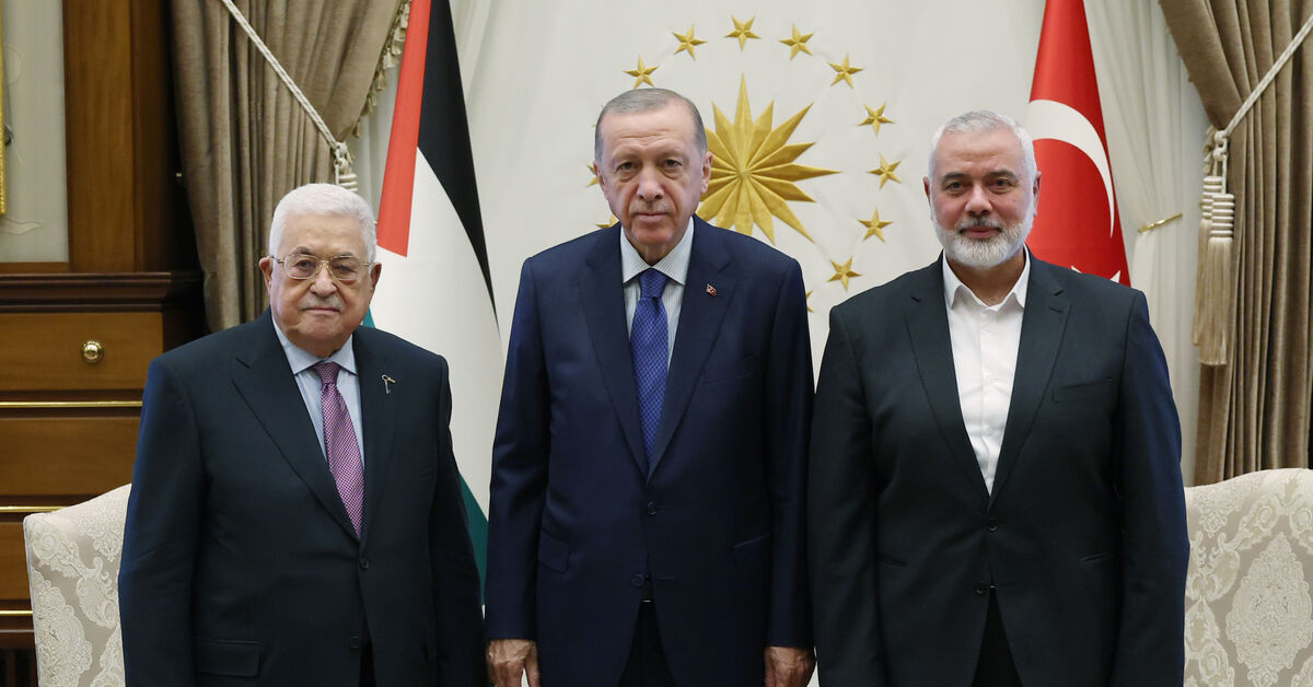 Turkey’s Erdogan brings rival Palestinian leaders together in rare meeting