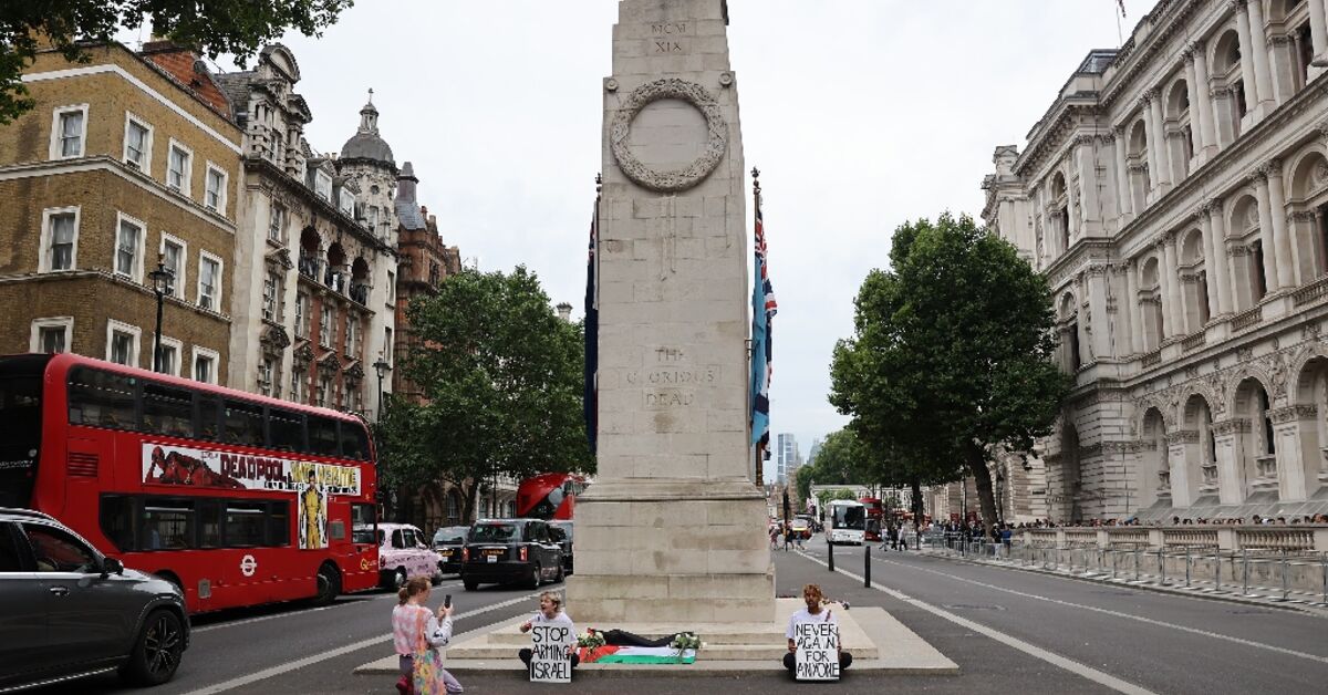 Pro-Palestinian activists arrested after protest at British war memorial