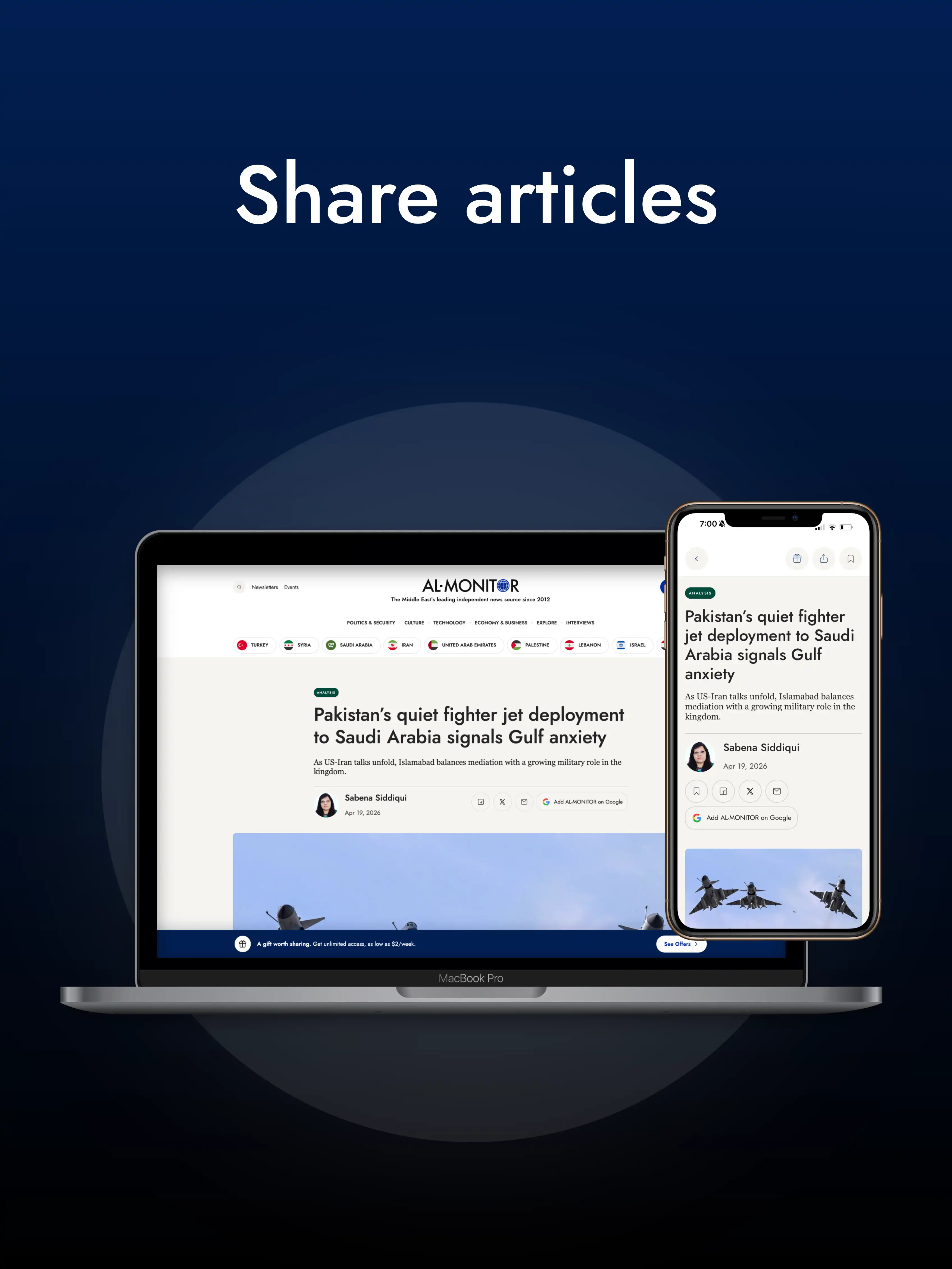 screenshot showing sample of a sharable article