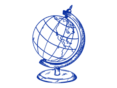sketch of moutned globe