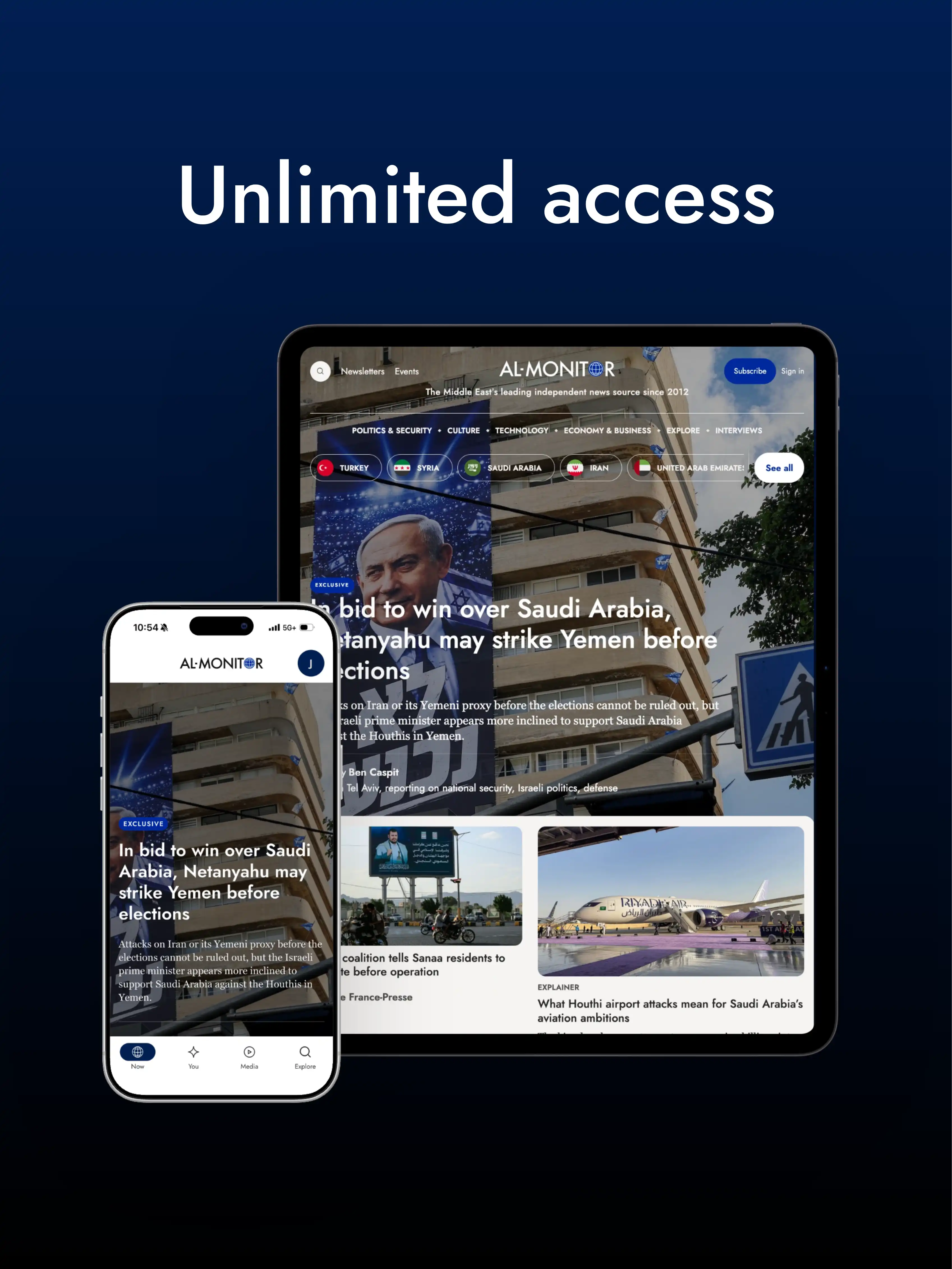 web and mobile view of AL-MONITOR